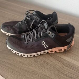 On Running  Black and Tan Athletic Shoes